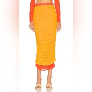 SIMON MILLER Pluto Skirt in Sunset Orange